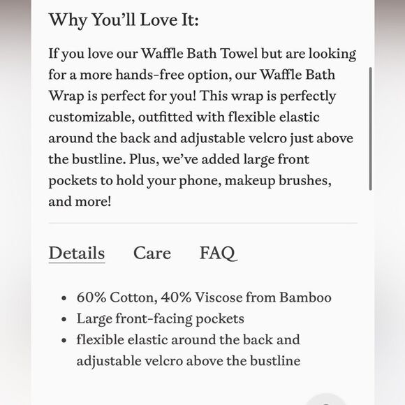 Cozy Earth Waffle Bath Wrap XL/XXL - Picture 4 of 12